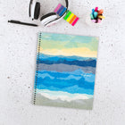 Five Star Academic Paper Scapes Weekly/Monthly Planner - 11" x 9" - Beach - Bilingual-Sync your planner to your phone with the Five Star Study App. Scan the planner pages to track assignments to access them anywhere, anytime