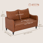 HOMCOM 55" Loveseat Sofa with Solid Wood Legs - Brown-Its compact size is great for apartments, creating a cozy nook anywhere