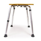 BIOS Living Bamboo Bath Stool-Lightweight, rust-free aluminum legs
