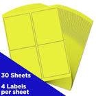 JAM Paper Mailing Address Labels, 4 x 5, Neon Yellow, 2 sets of 120 (354329153g)-Size: Extra Large, 5 x 4 inches