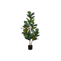 Monarch Specialties 49" Artificial Indoor Fiddle Tree - Floor - Black Pot-Add a vibrant burst of greenery to any floor of your home or office with this 49" tall artificial indoor fiddle tree in a 5" black pot