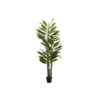 Monarch Specialties 83" Artificial Indoor - Dracaena Tree - Floor - Black Pot-A vibrant 83" tall artificial dracaena tree, featuring 76 real-touch green leaves on multi-trunks