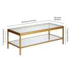Hudson&Canal Alexis 45"W Rectangular Coffee Table - Brass-9