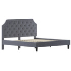 Flash Furniture Brighton King Size Tufted Upholstered Platform Bed - Light Grey Fabric-Arched Headboard