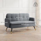 HOMCOM 55" Loveseat Sofa with Button Tufted Back - Dark Grey-Generously padded back and seat cushions deliver support and relaxation 