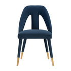 Manhattan Comfort Neda 20.87" Modern Velvet Upholstered Dining Chair - Midnight Blue-Modern Dining Chair for Dining Room and Task Chair Usage