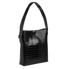 Gry Mattr Vegan Leather Bag - Black Croc-Adjustable buckle shoulder strap