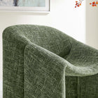 Modway Vivi Chenille Upholstered Accent Chair - Basil-Tubular Metal Frame