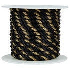 JAM Paper Decorative Rope Ribbon - 15 yd. - Black with Gold-Ideal to use with gift wrapping, to tie around gourmet bottles, jars, and gift baskets