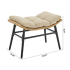 Manhattan Comfort Benson Modern Patio Rocking Chair 6-Piece Set - Cream-Coffee Table Includes Removeable Tempered Glass