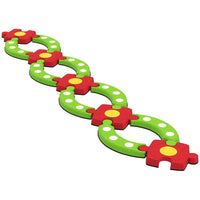 Qaba Kids Balance Beam Stepping Stones - Green - Set of 13-Unique modular design lets kids create endless shapes and obstacle courses 