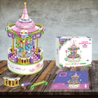 Contixo Carousel Building Block Set with Music Box - 488 Pieces-Decorative Whimsy Redefined: Say hello to more than a toy – it's a decoration that infuses rooms with whimsical charm. Transform spaces into wonderlands, where dreams and creativity swirl together, leaving all hearts brimming with joy