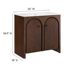 Modway Appia 36" Bathroom Vanity - Walnut/White-Plumbing Cut-Out