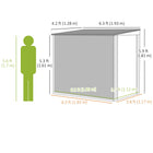 Outsunny Metal Tool Shed with Window and 2 Vents - 4' x 6' - Dark Grey-Sloped roof design prevents water buildup, protecting structure
