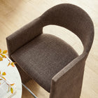 Modway Talia 41" Upholstered Fabric Bar Stool - Mocha-Wide Angular Armrests