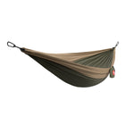 Grand Trunk Double Deluxe Hammock with Straps - Olive Green / Khaki-Includes 2 nautical-grade carabiners