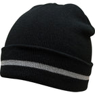 Zenith Safety Products Knit Hat with Silver Reflective Stripe - One Size - Black - 10 Pack-10 Pack