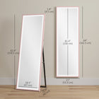 HOMCOM LED Full Length Mirror with 3 Colour Lighting - 21" W x 64" H - Pink-Can be used freestanding or wall-mounted, offering versatile placement for any room 