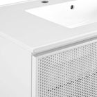 Modway Calla 36" Perforated Metal Bathroom Vanity - White-8