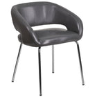 Flash Furniture Fusion Series Contemporary Leather Side Reception Chair - Grey-Contemporary Style