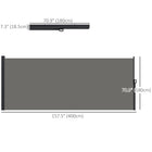 Outsunny Retractable Side Awning - 13' x 6' - Dark Grey -Powder-coated metal frame ensures durability
