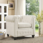 Modway Earl Upholstered Fabric Armchair - Beige-Tightly tailored rolled arms
