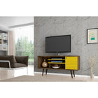 Manhattan Comfort Liberty MDP and MDF 53.14"W TV Stand, Rustic Brown and Yellow (200AMC94)-Upon Assembly, Measures: 53.14 in. Length, 26.57 in. Height, 14.17in. Depth.