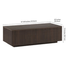Hudson&Canal Reyes 48"W Rectangular Coffee Table - Alder Brown-9