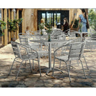 Flash Furniture 27.5" Square Aluminum Indoor-Outdoor Table Set with 4 Slat Back Chairs-Designed for Indoor and Outdoor Use