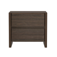 Manhattan Comfort Linda 24" Modern 2-Drawer Nightstand - Walnut Brown-Modern Nightstand Perfect for Bedroom