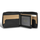 Champs Iconic Leather Zip Around Wallet - Black/Ivory-Double Bill compartment