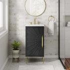 Modway Awaken 18" Bathroom Vanity - White/Black-Ceramic Sink Basin