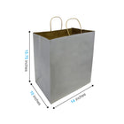 Reliabag Paper Bags - Twist Handles - 14" W x 10" D x 15.75" H - Grey - 50 Pack-Re-enforced Twisted Twine Handles