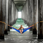 Grand Trunk Double Deluxe Hammock with Straps - Blue/Green-Quick and easy set up