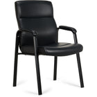 Staples Bonded Leather Guest Chair - Black-Leather-upholstered padded armrests for added comfort