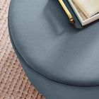 Modway Tilden Large 23" Round Performance Velvet Upholstered Ottoman - Cadet Blue/Natural-Non-Marking Foot Glides