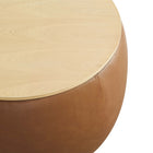Modway Perla Round Vegan Leather Storage Ottoman - Tan-8