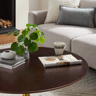 Modway Lippa 36" Round Wood Coffee Table - Gold Cherry Walnut-Non-Marking Felt Pad