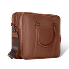 Champs Onyx Leather Briefcase - Brown-Inner RFID zipper pocket