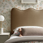 Modway Athena Stain-Resistant Performance Velvet Twin Size Headboard - Taupe-Wood Blend Frame