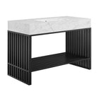 Modway Gridiron 48" Bathroom Vanity - White/Black-Modern Bathroom Vanity