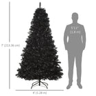 HOMCOM 7' Artificial Christmas Tree with Auto Open - Wide Base - Black-Many tree tips offer ample space for decorative ornaments 