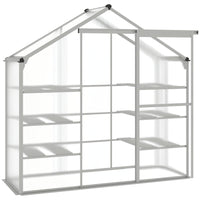 Outsunny Outdoor Polycarbonate Greenhouse with 3-Tier Shelves - 6.3' x 2.3' x 6.1' - This polycarbonate greenhouse helps protect plants from harsh weather all season long
 