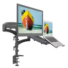 ShoppingAll Fully Adjustable Dual Monitor Stand Arm Mount and Laptop Trad Adapter - Black-Hold one 15"-32" monitor and one 12"-17" laptop OR can be used for two 15"-32" monitors up to 17.6lb/8kg