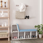 HOMCOM Bookshelf with Reading Nook - Blue-2 cushions are removable and detachable for easy cleaning