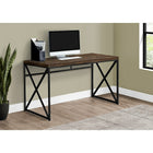 Monarch Specialties I 7450 Computer Desk 48"L, Brown Reclaimed Wood-Look and Black Metal-Thick panel table top