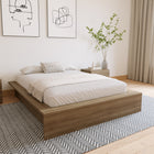 Nexera James Platform Bed - Full Size - Brown Oak-Functional Bedsides: Extra-wide bedsides for style and convenience, serving as book or device surfaces