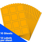 JAM Paper Square Address Labels, 2 x 2, Neon Orange, 240 Pack-Neon Orange