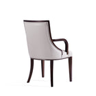 Manhattan Comfort Grand 22.5" Traditional Faux Leather Upholstered Dining Armchair - Light Grey - Set of 2-Delivered to you Fully Assembled! No Assembly Required