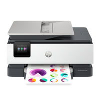 HP OfficeJet Pro 8135 All-in-One Printer - White-All-in-one printer with print, scan, copy, fax, includes setup cartridges, power cord, and guides, supports mobile printing and Wi-Fi